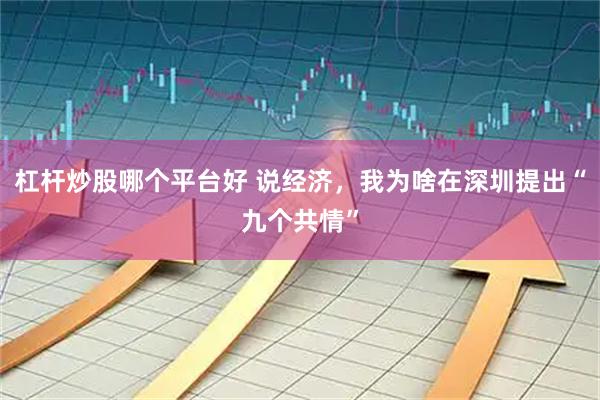 杠杆炒股哪个平台好 说经济，我为啥在深圳提出“九个共情”